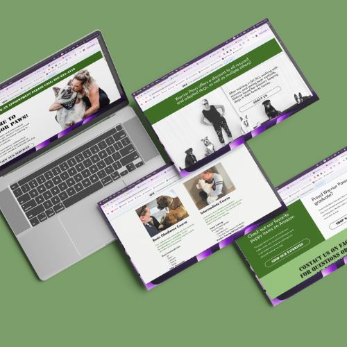 green and white website design